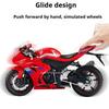 1:12 SUZUKI GSX-R1000 BMW R1250GS Motorcycle Model Toy Car Linkage Steering Retractable Tripod Alloy Diecast Models Kids Toys
