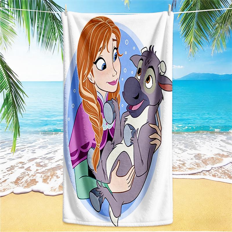 1pc Elsas Winter Fantasy beach towel,quick drying absorbent beach towel,outdoor sports swimming beach towel,Soft and comfortable Y72237