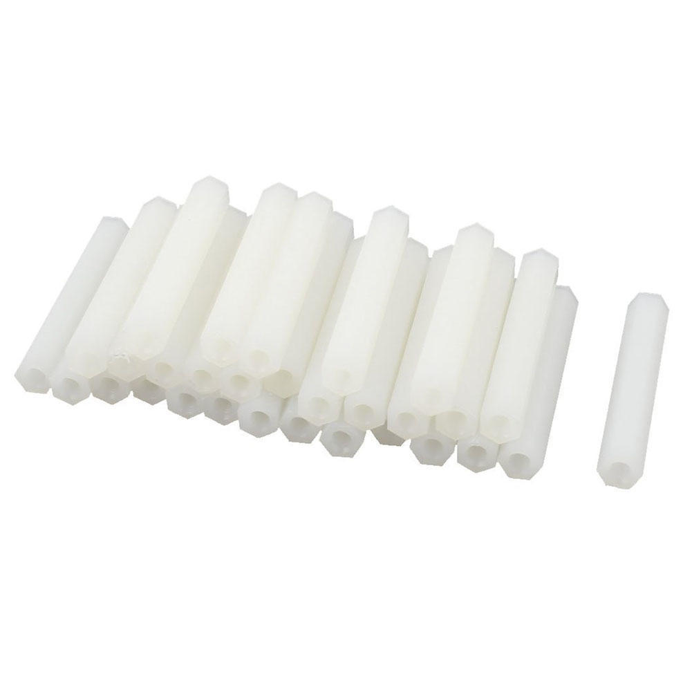 und Sechskantmutter Weiß 50 Stück metrisch Nylon M6x1mm Gewinde Schrauben