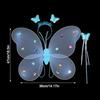 3Pcs/Set Kids Glitter Butterfly Headband Wings Wand Photography Outfit Children Fairy Tale Props