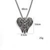 Titanium Angel Wings Skull Pendant Vintage Stainless Steel Cross Necklace Accessories For Men And Women