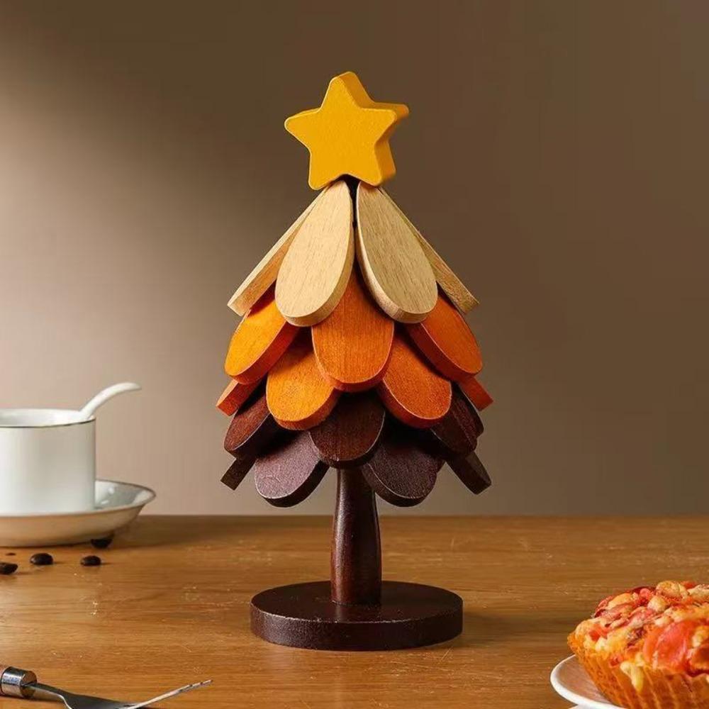 Tree-shaped Heat-resistant Trivet Wooden Cup Pad Multi-functional Insulation Hot Pad  Table Decor