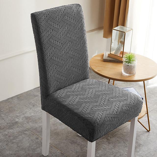 Jacquard Chair Cover Solid Color Stretch Full -Inclusive Chair Chair Seat Cover Dustproof Family Space Decoration Protective Cover