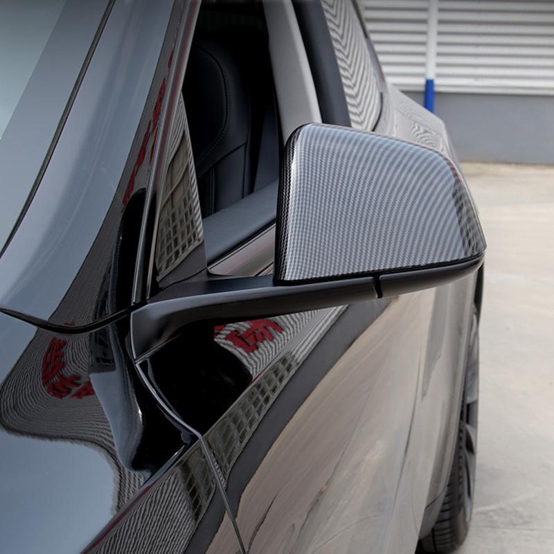 Pasta z uhlíkových vláken Boční kryt zrcátek dveří pro Tesla Model Y Auto Exteriérové ​​příslušenství Boční kryty Zadní kryt Model Y Příslušenství