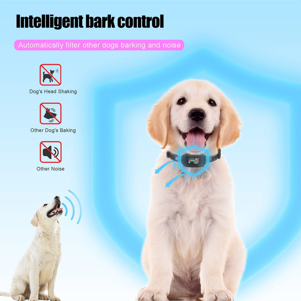 Humane No Barking Collar,Bark Collar For Small Medium Dogs, AUTO Barking Collar,Adjustable Beep Vibration Modes And Kinds Of Sensitivity