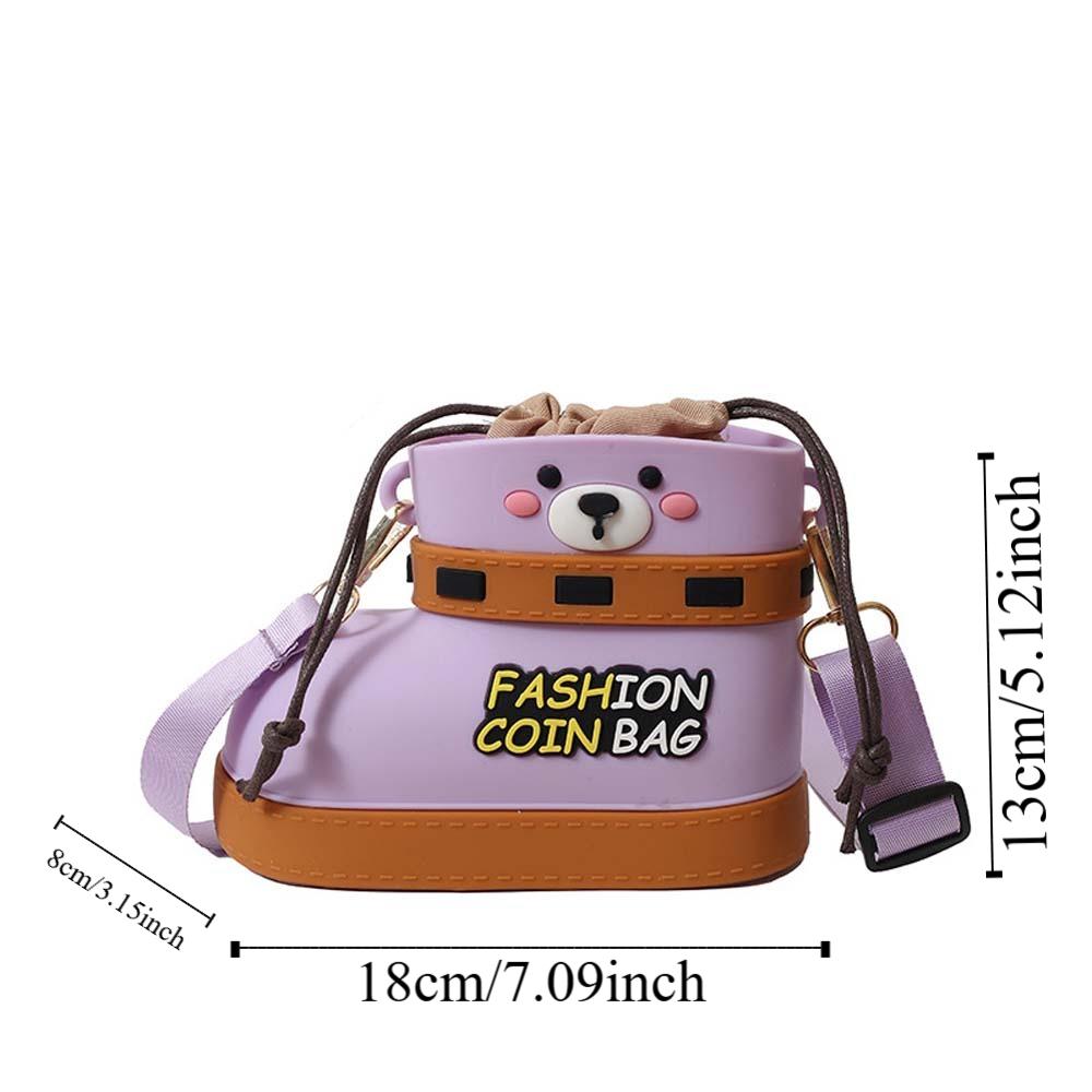 Cute Small Shoes Shape Bag Versatile Waterproof Cartoon Pouch Bear Boots Drawstring Bag Work