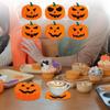 6 Pcs Orange Halloween Felt Pumpkin Coasters Non-Slip Halloween Decoration Cup Mats  Ghost Festival