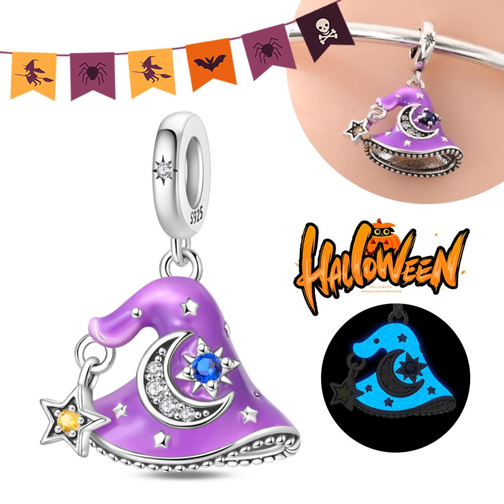 Halloween Party Copper Luminous Skeleton Coffin Pendant Beads Fit Charms Bracelet For Jewelry Making Women Gifts