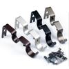 Set of Double Curtain Rod Brackets Adjustable Metal Holder Wall Mount for Window Treatment