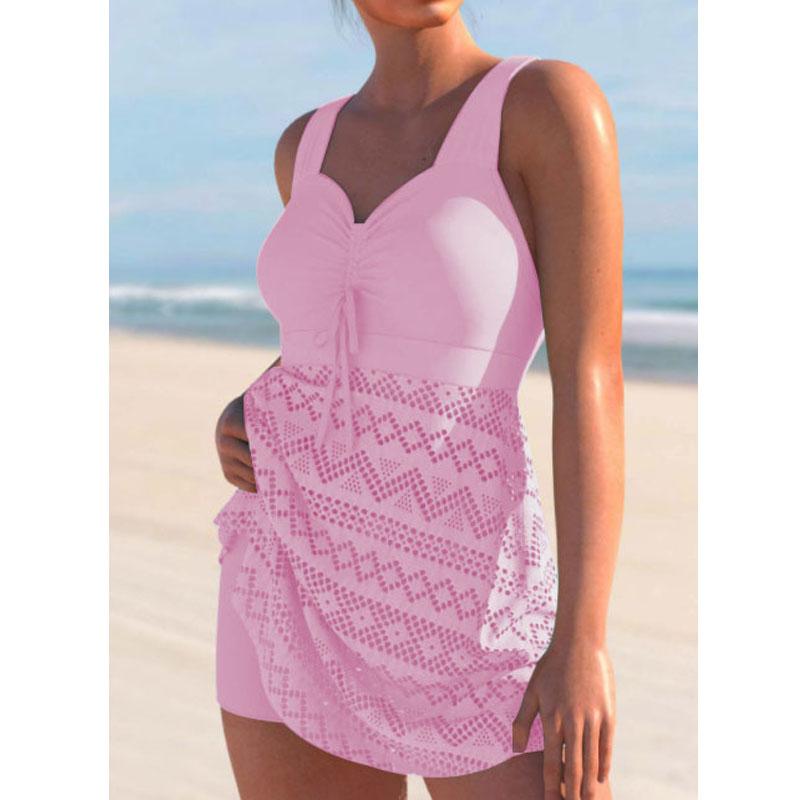 Summer Large Swimsuits Tankini Sets Female Plus Size Swimwear Beach Wear Two-Piece Bathing Suit Sports Pool Women Swimming Suit