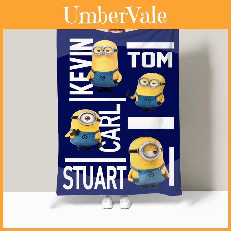 Minions Blanket With Geometric Pattern For Dorm Room And Office Comfort
