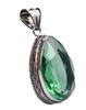Tsavorite Hydro Gemstone Antique Silver Plated Pendant 2" J 2030