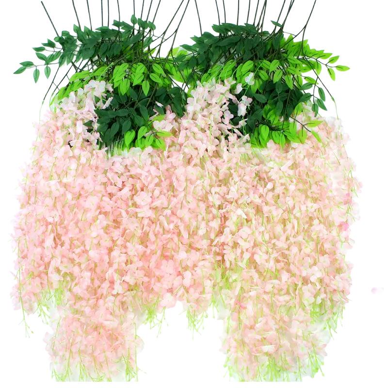 Artificial Wisteria Vine - Violet Hanging Flowers for Ceiling & Wedding Decoration