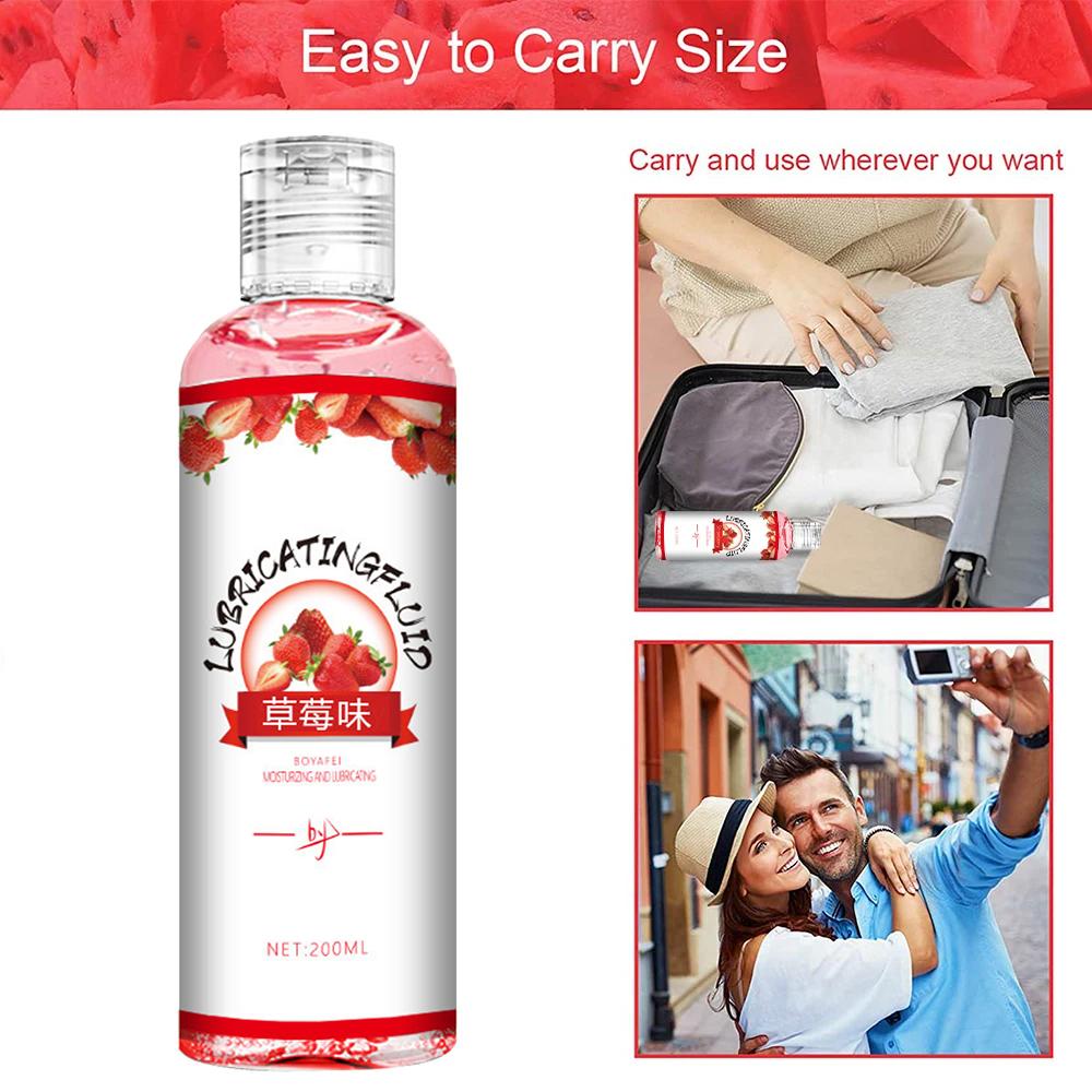 Fruit Flavored Lube 200ml Water Soluble Lubricant Gel Lubricating Oil Personal Lube for Men Women Couple Sexual Tool Anal Lube