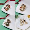 Letter Shaped Brooch Scarf Clothes Decorative Brooch Breast Pin Pearl Rhinestone Badge Jewelry A
