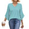 Blouses For Women Dressy Casual 3/4 Length Sleeve Womens Tops V Neck Tshirts Shirts With Flared Sleeve