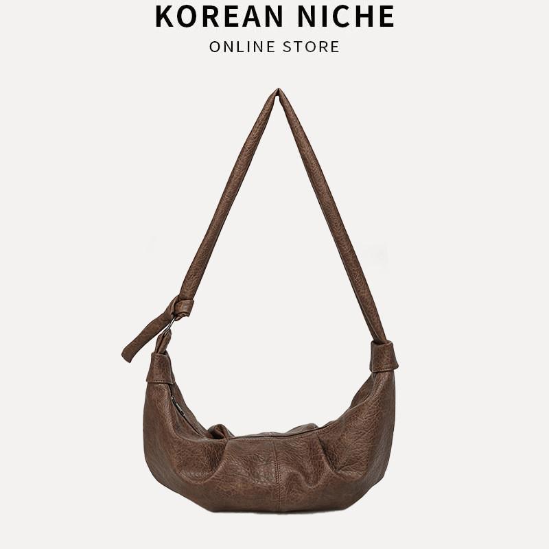 IELGY Ladies Dumpling Bag Soft Leather Diagonal All-Match Casual Large Capacity