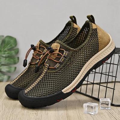 Men's Summer Mesh Non-Slip Outdoor Sports Shoes - Breathable, Wear-Resistant, Large Size Hiking & Travel Sneakers.