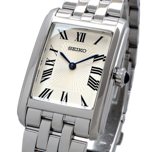 Seiko Women's Quartz Watch with Rectangular Face, Silver, SWR083, Overseas Model