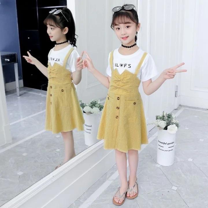 Girls Academy Style Cotton Princess Summer Dress – Short-Sleeved 160 cm