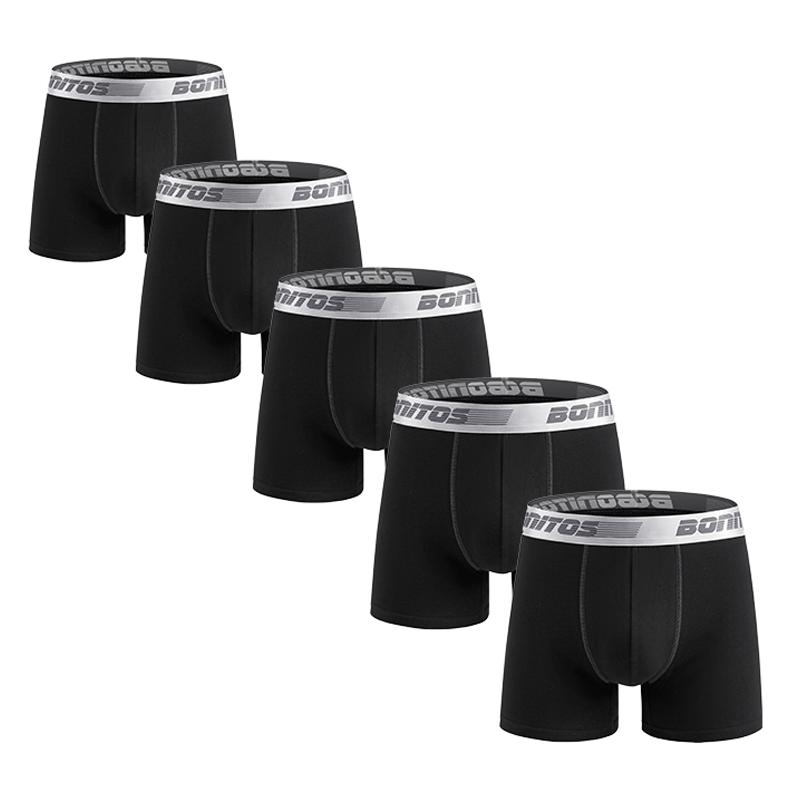 

5 шт. Хлопковые мужские трусы, Сексуальное мужское нижнее белье, Эластичная резинка с надписью, Боксеры-брифы, Мужские боксеры, Нижнее белье, Мужские шорты L чёрный