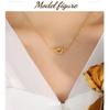 European & American Minimalist Knot Heart Geometric Necklace in Titanium Steel