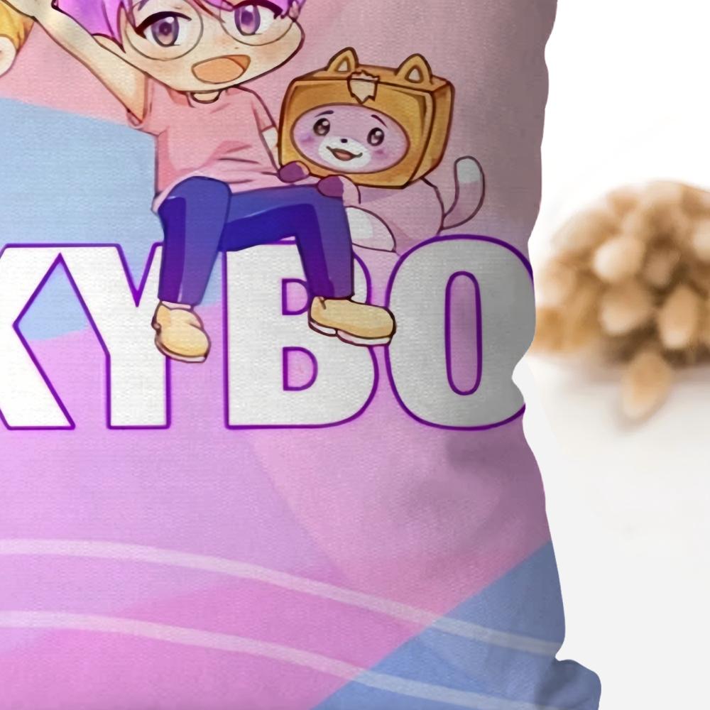 Cartoon-L-Lankybox Pillow Case Square Pillow Bedroom Sofa Leisure Comfort Cushion Car Living Room Home Decoration 40X40