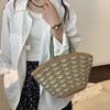Summer popular portable large-capacity straw bag casual vacation style vegetable basket bag versatile woven armpit bag