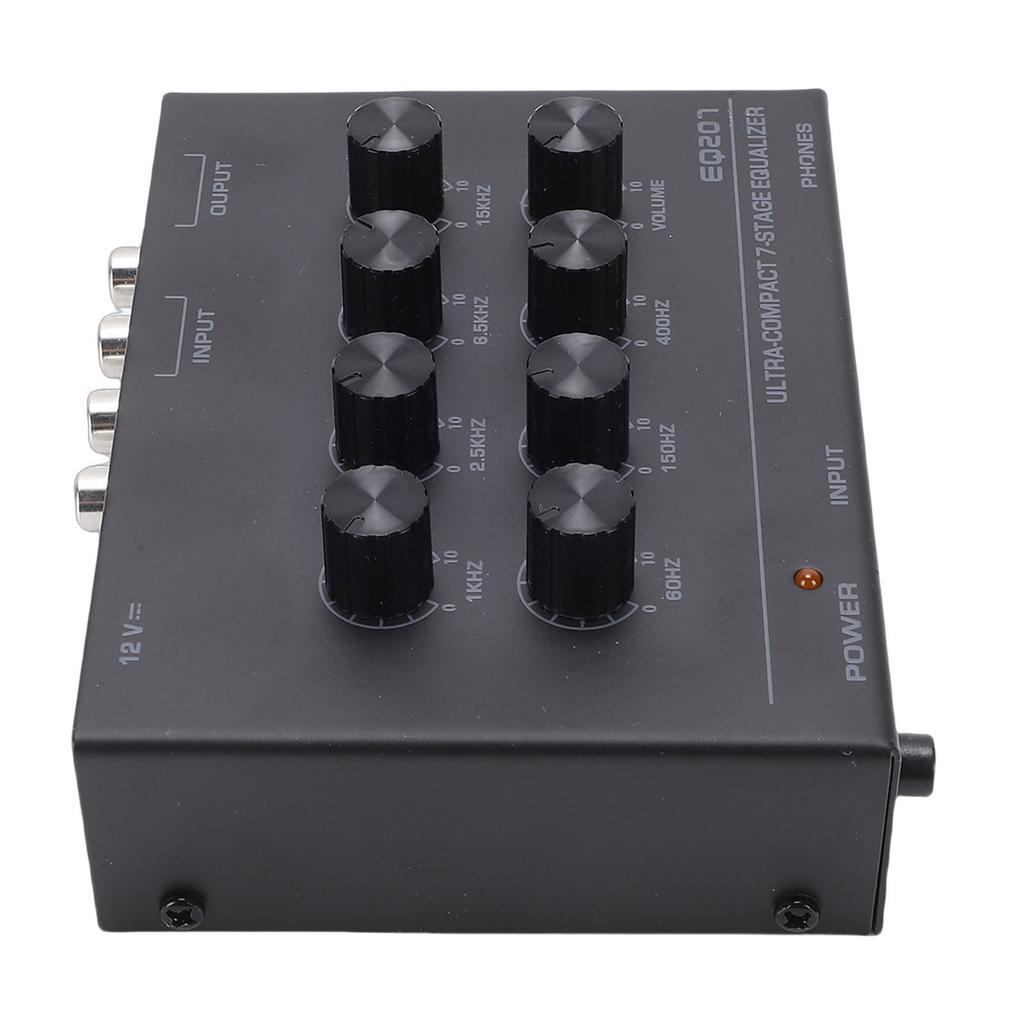 7 Band Sound Equalizer with 3.5mm Input Headphone   Two Channel Digital Equalizer for Home Car Treble and Bass Adjustment