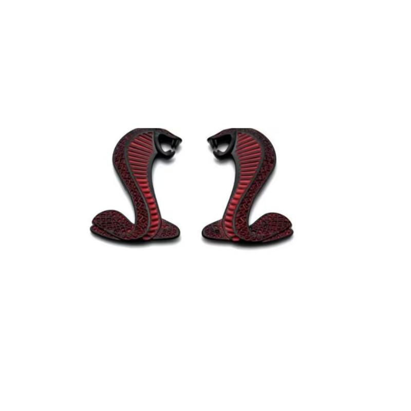 2x Snake Cobra Car Front Grille Emblem Side Fender Badge Rear Trunk Car Stickers Accessories