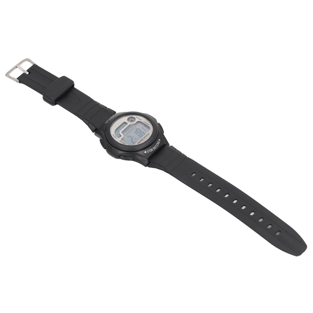 Women Men Digital Waterproof Sports Watch Surfing Watch Multifunctional Watch with Rubber Strap Stopwatch and Dual Time