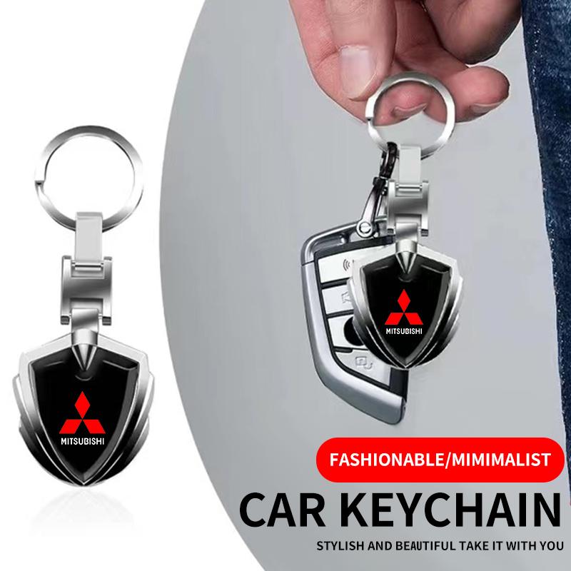 Car Accessories 3D Metal Key Rings Car Logo Emblems Keychain For Mitsubishi ASX Lancer Pajero Outlander L200 EVO Lancer EX