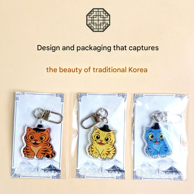 K-POP DEMON HUNTERS Gat-wearing Tiger Acrylic Keyring (3 Options)