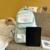 Printed Contrast Student Schoolbag Women's College Style Multi-Compartment Backpack