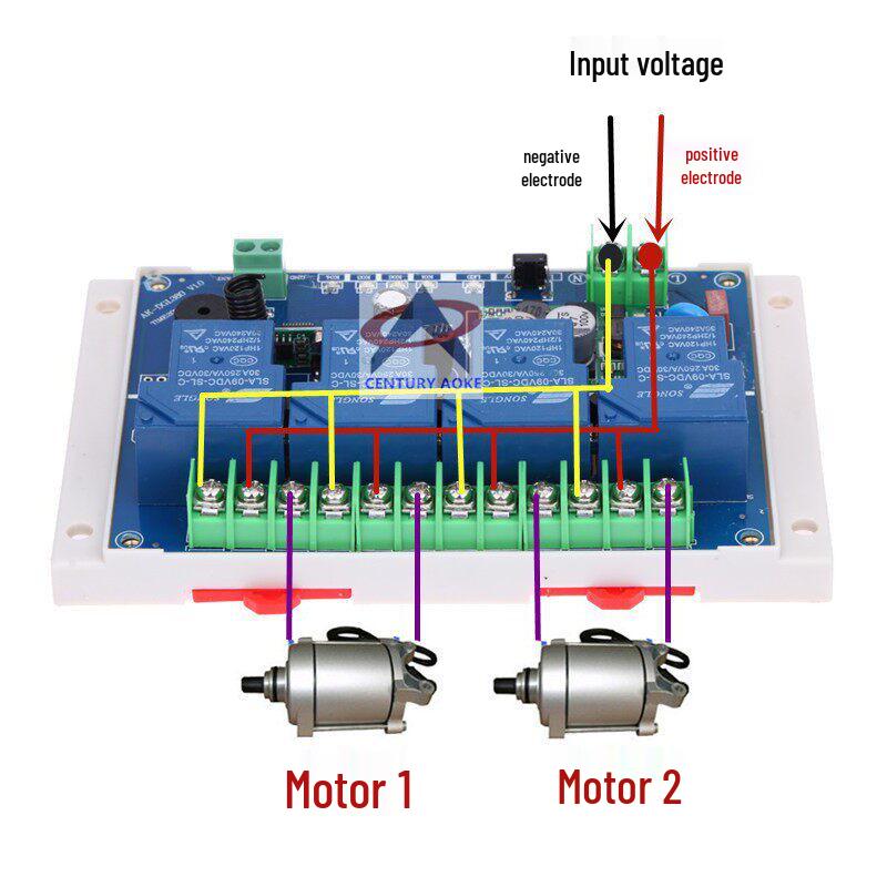 DC12V-48V 4-Way Remote Motor & Lighting Control Switch