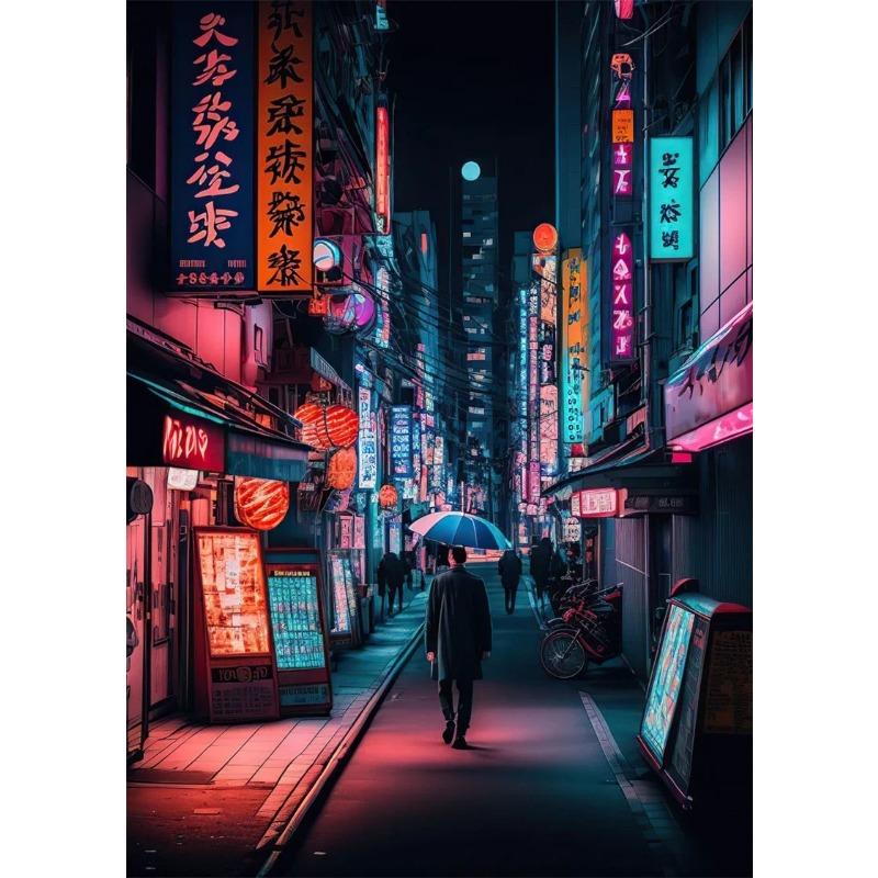 

Эстетика неоновых плакатов 80-х годов, Тур по городу, Красочная ночь, Холст, Настенное искусство, Постеры и принты для гостиной, Домашнее украшение, Подарок 21cm×30cm NoFrame