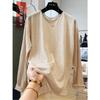 Clearance Bargains: Women's Plus Size Casual Round Neck Long Sleeve Solid Color Top
