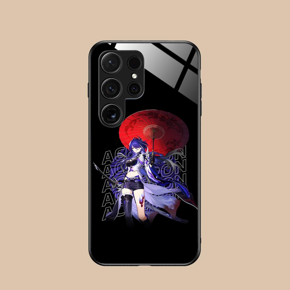 HSR Acheron Glass Mobile Phone Case for Samsung Galaxy S26 S25 S24 S23 S22 S21 S20 Note20 Plus FE Ultra Colorful Cover