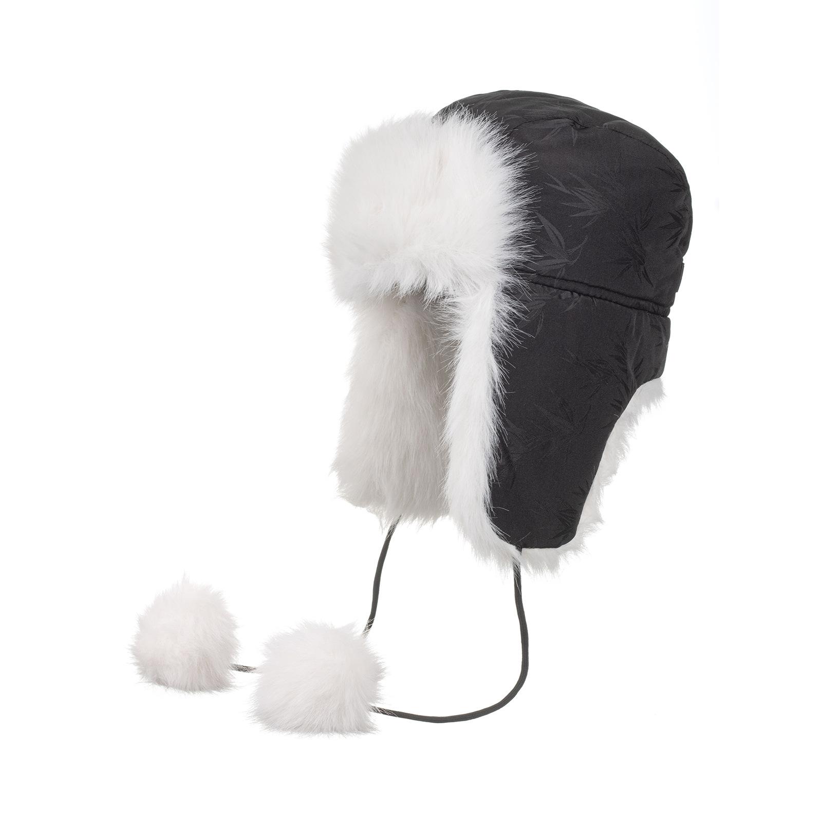 

Lei Feng hat women s winter velvet thickened warm ear protection hat ethnic style bamboo leaf Northeast wind snow hat чорний