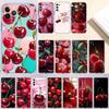 Kirsch-Sommerfrucht Transparente Handyhülle für Motorola Moto Edge Plus G200 G23 E13 E15 E20 E30 G62 G71 G72 G75 G24 G15 Power