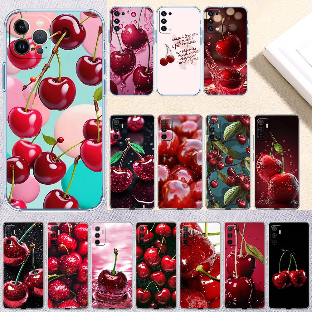 Kirsch-Sommerfrucht Transparente Handyhülle für Motorola Moto Edge Plus G200 G23 E13 E15 E20 E30 G62 G71 G72 G75 G24 G15 Power