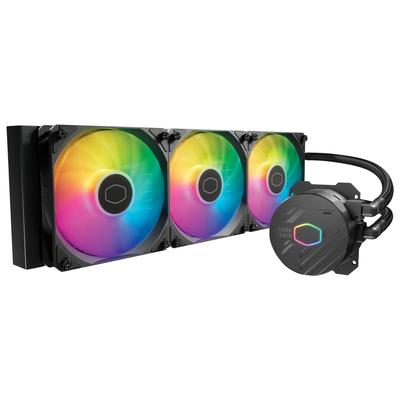 Cooler Master MasterLiquid 360L Core 360 mm Uždaro ciklo AIO skystas aušintuvas ARGB sinchronizavimas Gen S šaltoji plokštelė siurblys 120 mm PWM CryoFuze AMD Ryzen Intel juodas