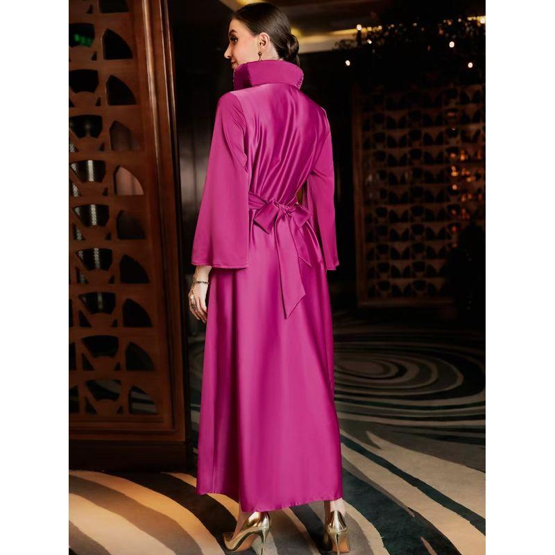 New Middle East Dubai Beads Embroidery Lace-up Dress Diamond Studded Lace up Dress