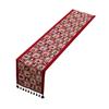 Christmas Chenilles Table Runner With Colorfast Woven Design And Tassels For Festives Home Dining Atmosphere Decoration