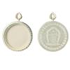 Tibetan Thangka Titanium Steel Gold Silver Pendant: Single/Double-Sided Benming Buddha Amulet