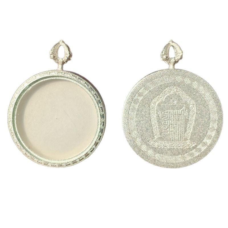 Tibetan Thangka Titanium Steel Gold Silver Pendant: Single/Double-Sided Benming Buddha Amulet