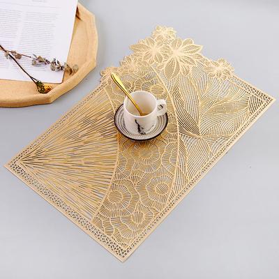 1Pc Rectangle PVC Hollow Non-slip Placemat Dinning Table Heat Insulation Pad Cup Coaster Xmas Wedding Party Decoration