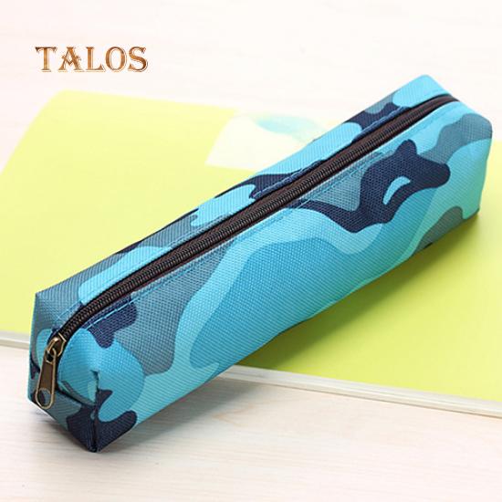 Boy Girl Camouflage Canvas School Supplies Pouch Purse Pencil Case Mini Bag Zipper Versatile