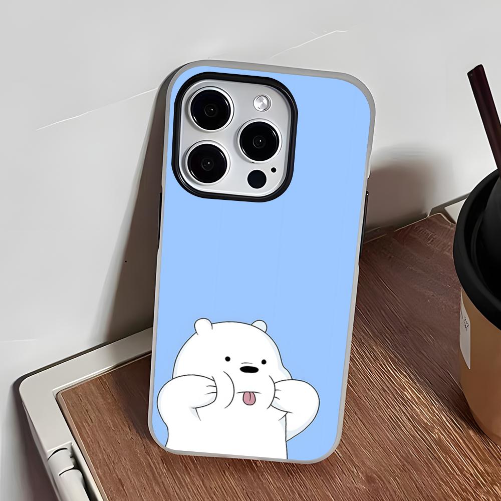 Ice Bear Phone Case For IPhone 17 Air 16 E 15 14 Plus 13 12 11 Pro Max Jelly 2 In 1 Protective Case