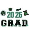 2026 Graduation Decorations, Patio Signs With Stands, 2026 Glittering Plastic Patio Signs For College Graduation Parties